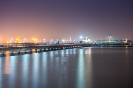 pier and cargo containersのeditorial素材