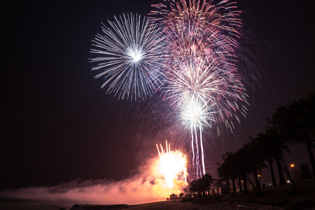 Blooming fireworksの写真素材