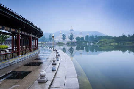 natural with building scenery  spot at Jiangsu Province, Wuxi Chinaのeditorial素材