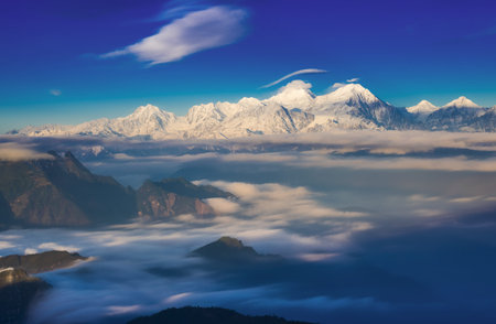 Sichuan Prefecture of Ganzi province China cattle hill seaの写真素材