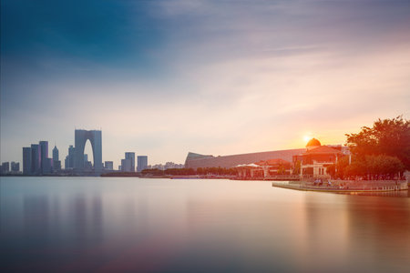 China Jinji Lake in Suzhouのeditorial素材
