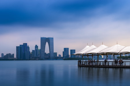 China Jinji Lake in Suzhouのeditorial素材