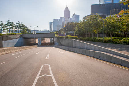 Road surface in the city of Hong Kong.の写真素材