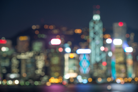 Night view of Victoria harbour city, Hong Kong.の写真素材