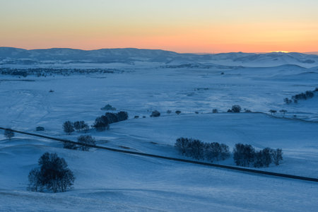 Inner Mongolia Chifeng City, winter grassland scenery