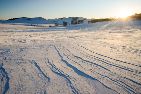 Scenic view of a frozen landの写真素材