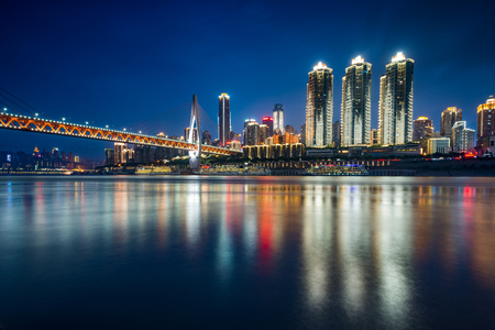 Cityscape at nightの写真素材