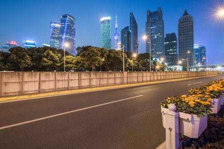 Cityscape in Shanghai at night