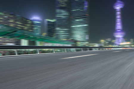 City at night with motion blurの写真素材