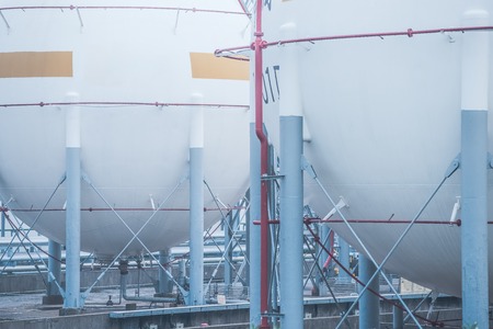 Chemical storage tanks and pipelinesの写真素材