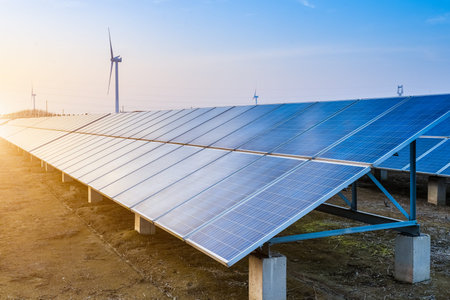 A photovoltaic power plant in the sunshine