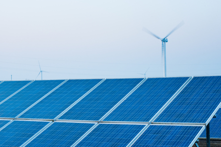A photovoltaic power plant in the sunshineの写真素材