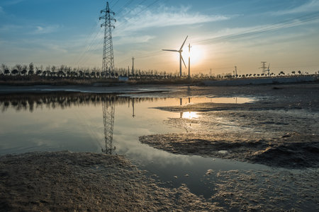 China's yellow sea beach natural scenery