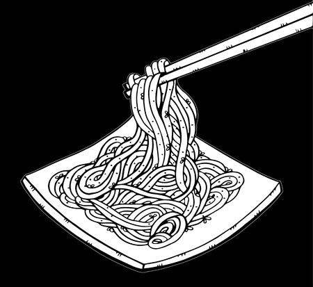 Doodle Noodle, hand drawingのイラスト素材