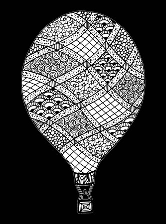 Hot air balloon vector and doodle hot air balloon.のイラスト素材