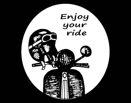 Vector hand drawn retro motorcycle illustration.のイラスト素材