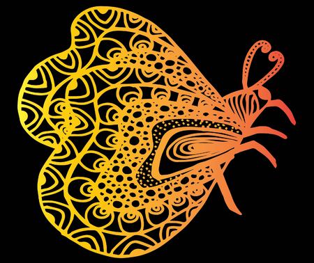 Butterfly, graphic style, hand drawn, vector illustrationのイラスト素材