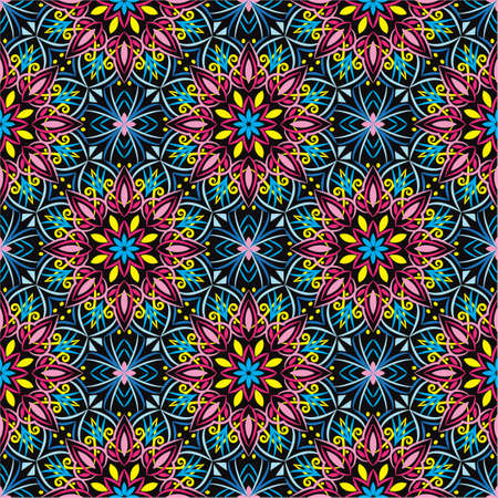 Abstract background ornament illustration. Vector textile print for bed linen, jacket, package design, fabric and fashion concepts. Seamless pattern with flowersのイラスト素材