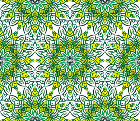 Ornamental mandala design abstract background. Seamless pattern with flowersのイラスト素材