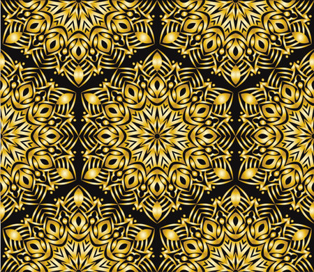 Ornamental mandala design abstract background. Seamless pattern with flowers