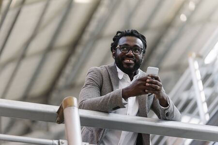 Businessman in the Train Station. Business Conceptの写真素材