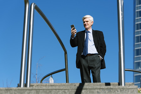 Senior Businessman in the Street. Business Conceptの写真素材
