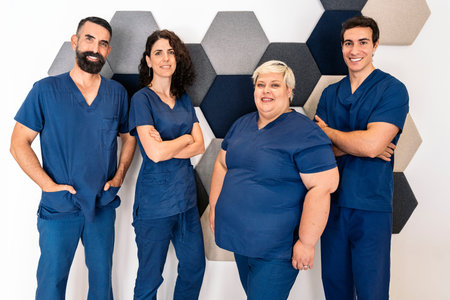 Dental Clinic Work Team Smilingの写真素材