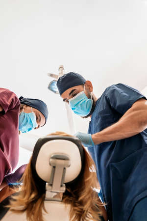Dental Clinic Workers Bottom Viewの写真素材