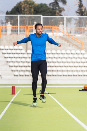 Front View of Athlete Doing Sprint
