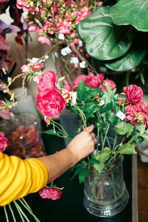 Beautiful Flowers in Florist Shopの写真素材