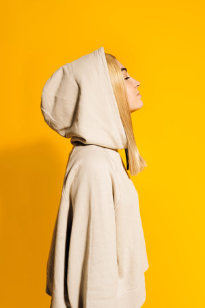 Stock photo of young happy girl posing in studio.の写真素材