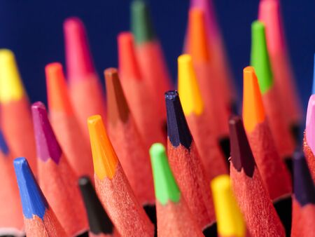 colored pencils poke their tipsの写真素材