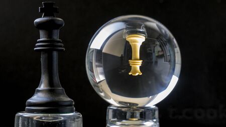chess pieces face to faceの写真素材