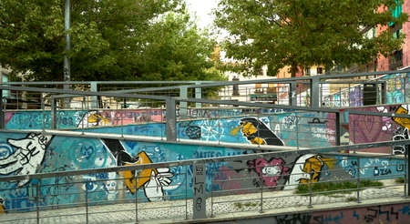 graffiti on a street rampの写真素材