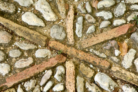 stone floor of a monasteryの写真素材