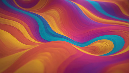 Abstract colorful background with curved lines. 3d rendering, 3d illustration.の素材