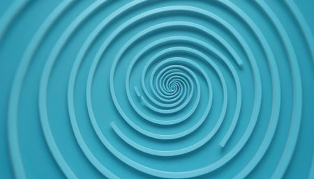 Abstract 3d rendering of blue spiral shape. Computer generated background.の素材