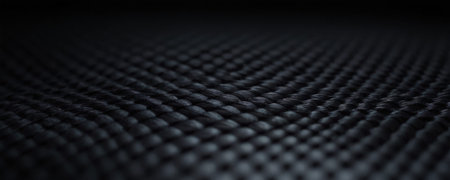 Black carbon fiber composite textured background, close up. 3d renderの素材