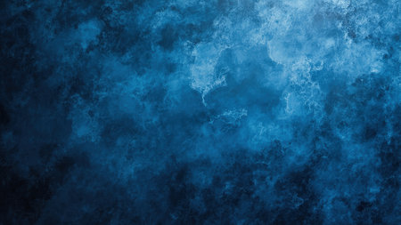 A captivating abstract background featuring deep blue watercolor hues, reminiscent of a tranquil ocean.  Perfect for adding a moody, artistic touch to designs, websites, or print projects.  The textured, grunge-like effect offers a unique and vibrant visual element. Ideal for various applications needing a sophisticated and calming backdrop.の素材