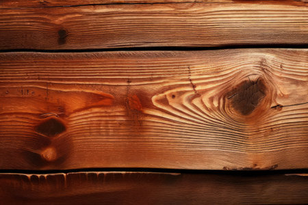 Wooden background or texture of old wooden planks with knots and nail holesの素材