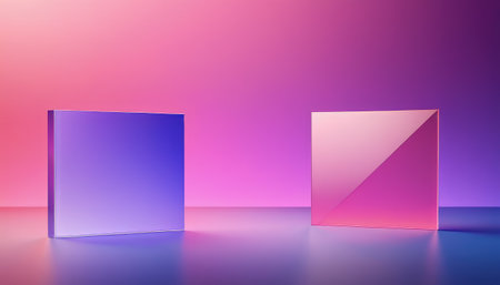 3d render, abstract geometric background, pink and blue colors, minimal design, 3d renderの素材