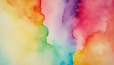 Abstract colorful watercolor for background. Digital art painting. Texture paper.の素材