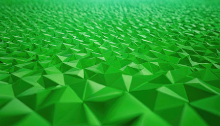 Abstract background of green triangles. 3d rendering, 3d illustration.の素材