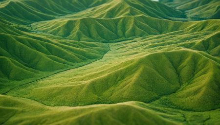 Beautiful green hills. View from above. Landscape photography.の素材