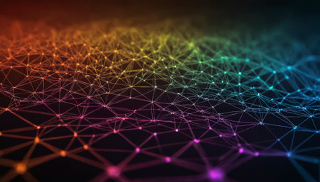 Abstract technology background with connection lines and dots. 3d rendering.の素材