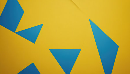Abstract blue and yellow background with triangles. Vector illustration. Eps 10の素材