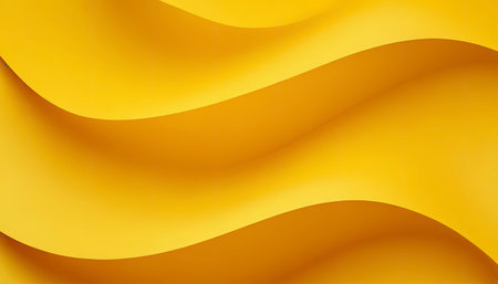 abstract yellow background with smooth wavy lines, 3d renderの素材