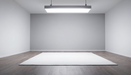 Empty room with white wall and floor. 3d rendering mock upの素材