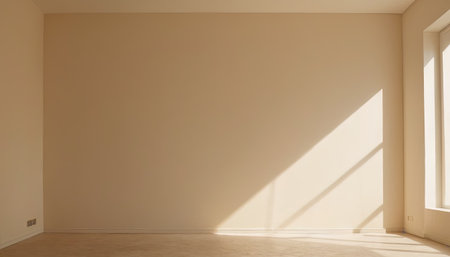 Empty room with light from window. Nobody inside. 3D renderingの素材