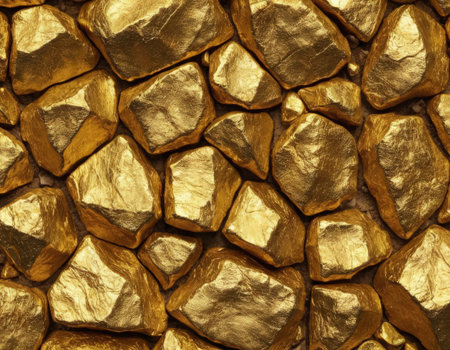Gold stone wall texture or background. Gold stone wall texture or backgroundの素材
